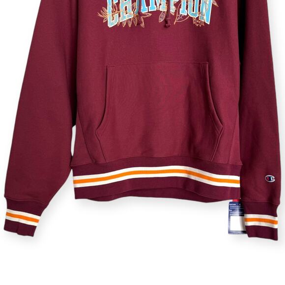 NWT Champion Reverse Weave Loose Fit Hoodie With Embroidered Leaves Men's Size L - Picture 4 of 11